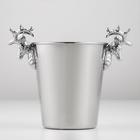 Ведро для льда, 2 л, 25×16×20.5 см, нержавеющая сталь - Фото 1