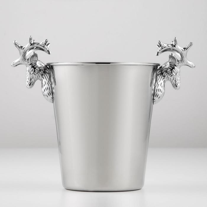 Ведро для льда, 2 л, 25×16×20.5 см, нержавеющая сталь - Фото 1