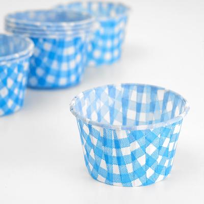 Форма для выпечки "Маффин", голубая клетка, 5 х 4 см