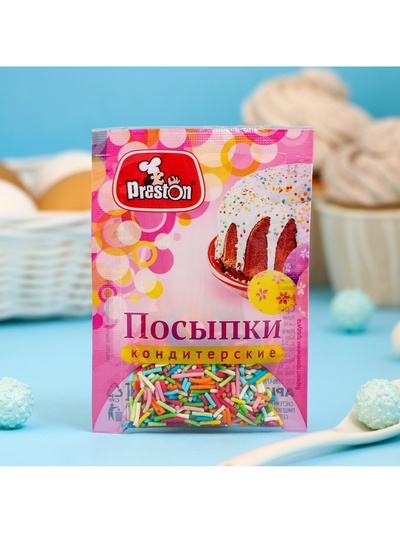 Посыпки кондитерские Preston декоративные «Радуга-вермишель», 7 г