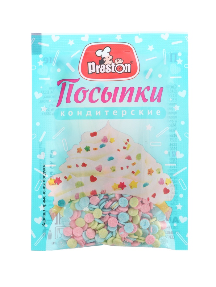 Посыпка кондитерская Preston декоративные «Радуга-конфетти», 7 г - Фото 1