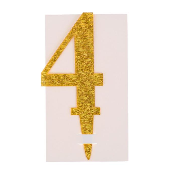 Топпер для торта «Цифра 4», акрил, МИКС - Фото 1