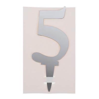 Топпер для торта «5», акрил, МИКС