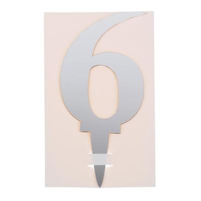 Топпер для торта «6», акрил, МИКС