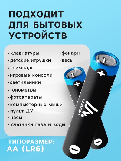 Набор батареек алкалиновых (щелочных) Luazon, AA, LR6, 24 штуки