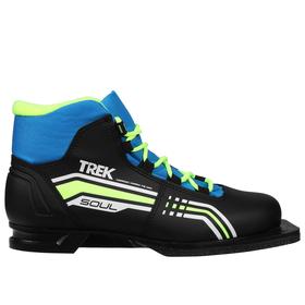 Ботинки лыжные TREK Soul IK NN75, цвет чёрный, лайм неон, размер 36