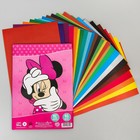 Набор "Минни Маус" А4: 10л цветного одностороннего картона + 16л цветной двусторонней бумаги - фото 7767688