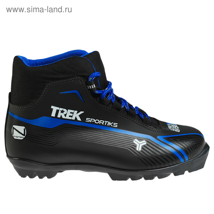 Ботинки лыжные TREK Sportiks NNN ИК, цвет чёрный, лого синий, размер 37 - Фото 1