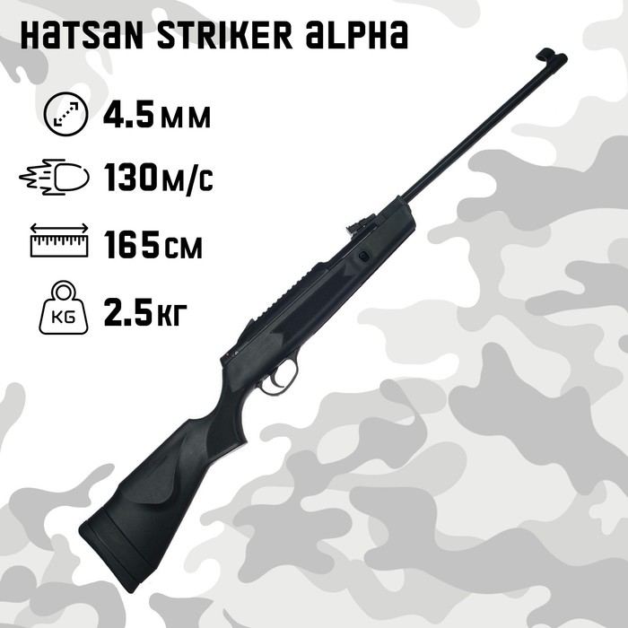 Винтовка пневматическая "Hatsan Striker Alpha" кал. 4.5 мм, 3 Дж, ложе - пласт., до 130 м/с - Фото 1