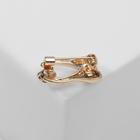 Брошь «Зуб» со стразой, белая в золоте - Фото 2