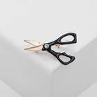 Брошь «Ножницы» мастерские, цвет чёрный в золоте - Фото 2