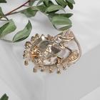 Брошь «Лев» свечение, цвет жёлто-белый в золоте - Фото 2