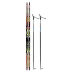 Комплект лыжный: пластиковые лыжи 190 см с насечкой, стеклопластиковые палки 150 см, крепления NNN, цвета МИКС - Фото 15