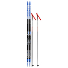 Комплект лыжный: пластиковые лыжи 195 см без насечек, стеклопластиковые палки 155 см, крепления NNN, цвета МИКС - Фото 1