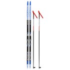 Комплект лыжный: пластиковые лыжи 195 см без насечек, стеклопластиковые палки 155 см, крепления NNN, цвета МИКС - Фото 17