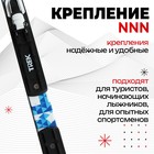 Комплект лыжный: пластиковые лыжи 195 см без насечек, стеклопластиковые палки 155 см, крепления NNN, цвета МИКС - Фото 4