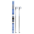 Комплект лыжный: пластиковые лыжи 190 см без насечек, стеклопластиковые палки 150 см, крепления NNN, цвета МИКС - Фото 18