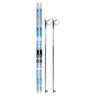 Комплект лыжный: пластиковые лыжи 185 см без насечек, стеклопластиковые палки 145 см, крепления NNN, цвета МИКС - Фото 13