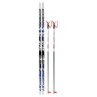 Комплект лыжный: пластиковые лыжи 185 см без насечек, стеклопластиковые палки 145 см, крепления NNN, цвета МИКС - Фото 14