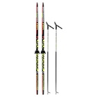 Комплект лыжный: пластиковые лыжи 190 см с насечкой, стеклопластиковые палки 150 см, крепления NN75 мм, цвета МИКС - Фото 16