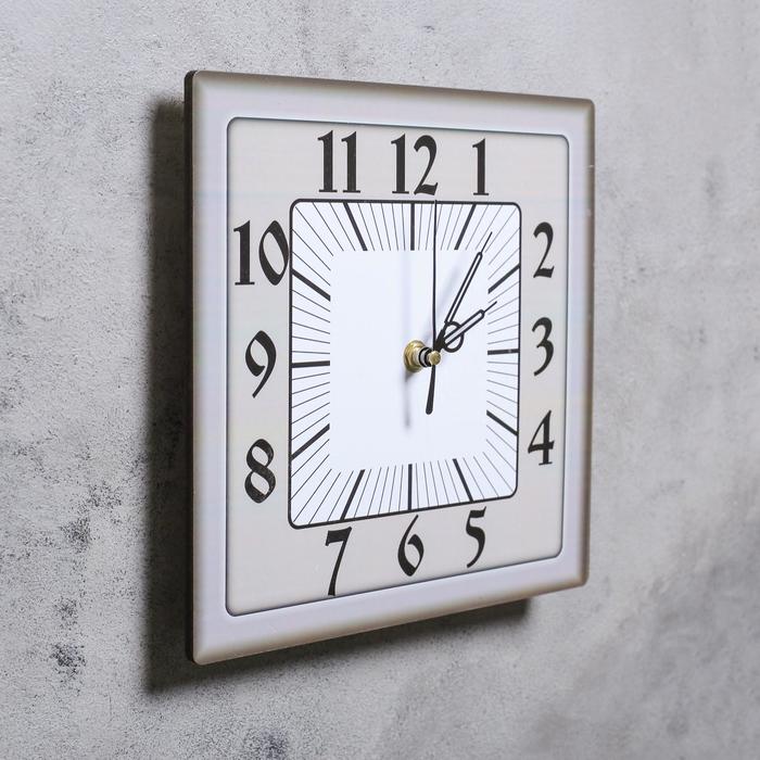 Часы настенные, серия: Классика, дискретный ход, 23.5 х 23.5 см, микс - фото 1905764488