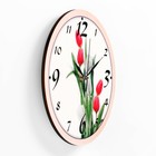 Часы настенные "Тюльпаны", дискретный ход, d-23. см - фото 6401666