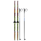 Комплект лыжный: пластиковые лыжи 170 см с насечкой, стеклопластиковые палки 130 см, крепления NN75 мм, цвета МИКС - Фото 18