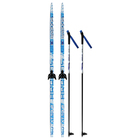 Комплект лыжный: пластиковые лыжи 160 см с насечкой, стеклопластиковые палки 120 см, крепления NN75 мм, цвета МИКС - Фото 17