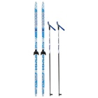 Комплект лыжный: пластиковые лыжи 185 см без насечек, стеклопластиковые палки 145 см, крепления NN75 мм, цвета МИКС - Фото 16