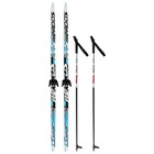 Комплект лыжный: пластиковые лыжи 150 см без насечек, стеклопластиковые палки 110 см, крепления NN75 мм, цвета МИКС - Фото 12
