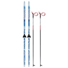 Комплект лыжный: пластиковые лыжи 195 см с насечкой, стеклопластиковые палки 155 см, крепления NN75 мм, цвета МИКС - Фото 20