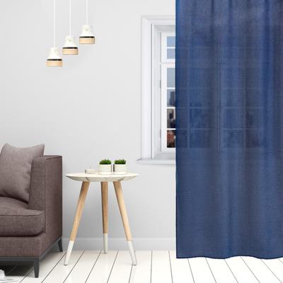 Штора портьерная «Этель. Блеск», 260×250 см, синяя