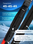 Комплект лыжный: пластиковые лыжи 185 см с насечкой, стеклопластиковые палки 145 см, крепления SNS, цвета МИКС - Фото 2