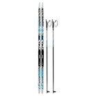 Комплект лыжный: пластиковые лыжи 185 см с насечкой, стеклопластиковые палки 145 см, крепления SNS, цвета МИКС - Фото 13