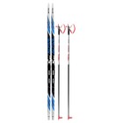 Комплект лыжный: пластиковые лыжи 185 см с насечкой, стеклопластиковые палки 145 см, крепления SNS, цвета МИКС - Фото 14
