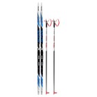 Комплект лыжный: пластиковые лыжи 185 см с насечкой, стеклопластиковые палки 145 см, крепления SNS, цвета МИКС - Фото 15