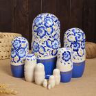 Матрешка 10-ти кукольная "Маша" гжель, 25см, ручная роспись - фото 24362678