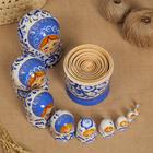 Матрешка 10-ти кукольная "Маша" гжель, 25см, ручная роспись - фото 24362679