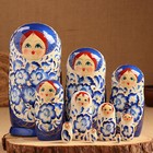 Матрешка 10-ти кукольная "Маша" гжель, 25см, ручная роспись - фото 24362680