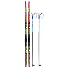 Комплект лыжный: пластиковые лыжи 170 см с насечкой, стеклопластиковые палки 130 см, крепления SNS, цвета МИКС - Фото 14