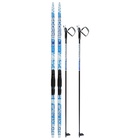 Комплект лыжный: пластиковые лыжи 170 см с насечкой, стеклопластиковые палки 130 см, крепления SNS, цвета МИКС - Фото 15