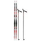 Комплект лыжный: пластиковые лыжи 170 см с насечкой, стеклопластиковые палки 130 см, крепления SNS, цвета МИКС - Фото 6