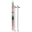 Комплект лыжный: пластиковые лыжи 195 см без насечек, стеклопластиковые палки 155 см, крепления SNS, цвета МИКС - Фото 11