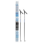 Комплект лыжный: пластиковые лыжи 170 см без насечек, стеклопластиковые палки 130 см, крепления SNS, цвета МИКС - Фото 12