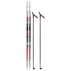 Комплект лыжный: пластиковые лыжи 195 см с насечкой, стеклопластиковые палки 155 см, крепления NNN, цвета МИКС - Фото 13