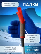 Комплект лыжный: пластиковые лыжи 195 см с насечкой, стеклопластиковые палки 155 см, крепления NNN, цвета МИКС - Фото 4