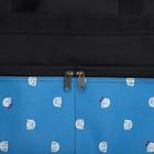 Сумка хозяйственная на молнии, наружный карман, цвет чёрный/голубой - Фото 4