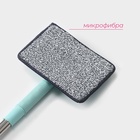 Щётка для окон Доляна, стальная телескопическая ручка 59(105) см, водосгон силикон 16 см, насадка микрофибра 12×16 см - Фото 3