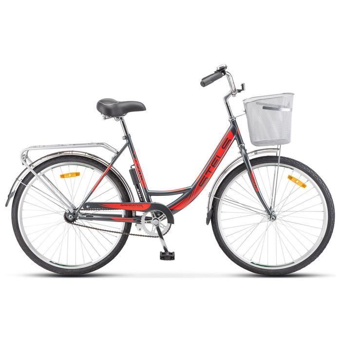 Велосипед 26&quot; Stels Navigator-245, Z010, цвет серый/красный, размер рамы 19&quot;