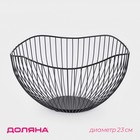 Фруктовница Доляна «Лайн», 26×26×12.5 см, чёрная - Фото 1